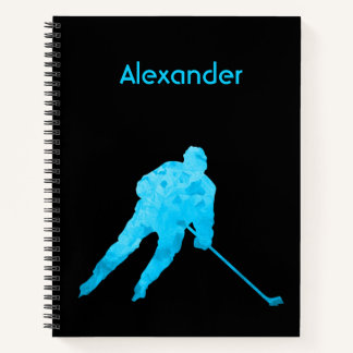 Eishockey-Notebook-Silhouette türkis Notizblock