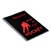 Eishockey-Notizbuch, Geboren, rotes Tagebuch zu sp (Rechte Seite)