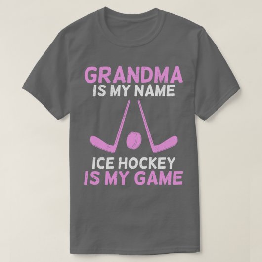Eishockey Oma Großmutter-Geschenk T-Shirt (Design vorne)