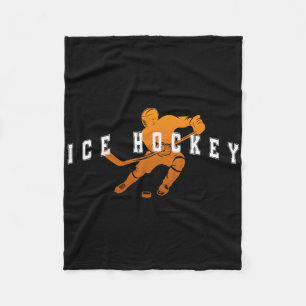 Eishockey Orange-Team-Spieler Varsity-Text  Fleecedecke