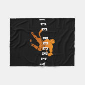 Eishockey Orange Team Spieler Varsity Text  Fleecedecke (Vorderseite (Horizontal))