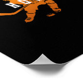 Eishockey Orange Team Spieler Varsity Text Poster (Ecke)