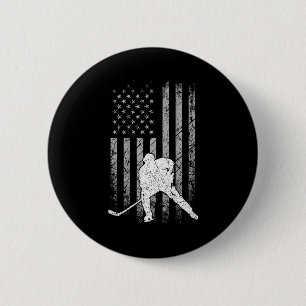 Eishockey patriotische amerikanische Flagge Eishoc Button