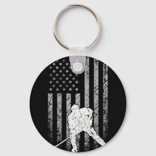 Eishockey patriotische amerikanische Flagge Eishoc Schlüsselanhänger