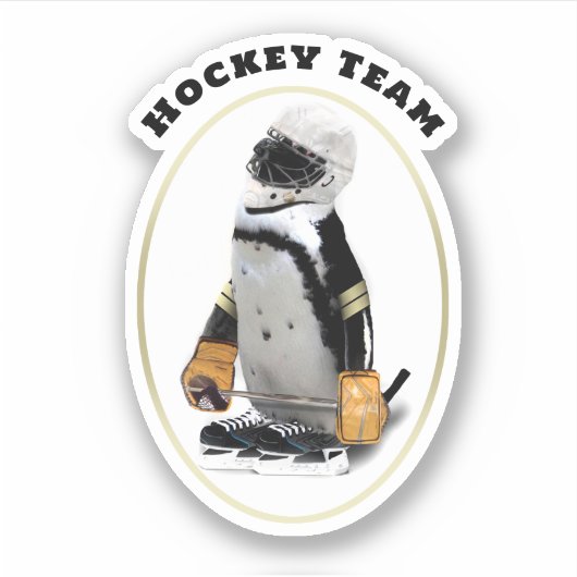 Eishockey Pinguin Aufkleber (Vorderseite)