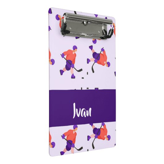 Eishockey Player Mini Klemmbrett (Schrägansicht)