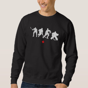Eishockey Player Silhouette Kanada Vintages Ahorn Sweatshirt