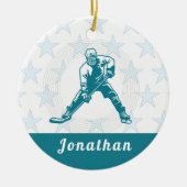 Eishockey Player Star Individuelle Name Winterspor Keramik Ornament (Vorne)
