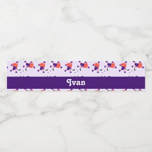 Eishockey Player Wasserflaschenetikett (Einzelnes Label)