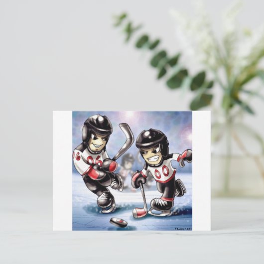Eishockey Postkarte (Stehend Vorderseite)
