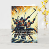 Eishockey-Power spielen zusammen Karte (Gelbe Blume)