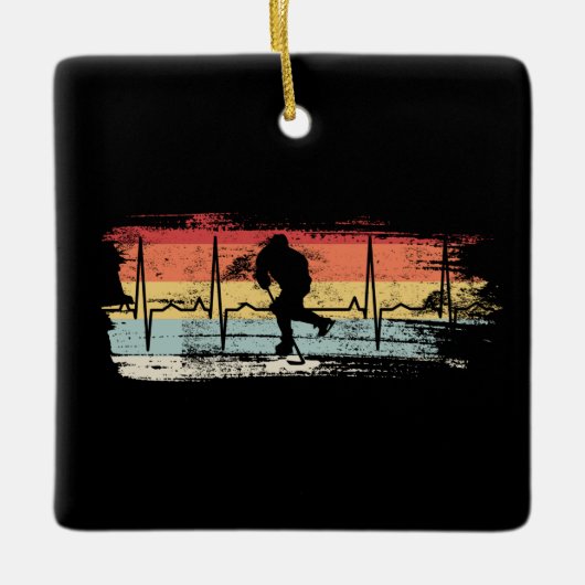 Eishockey Retro Keramikornament (Vorderseite)