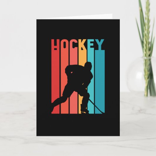 Eishockey Retro Vintage Silhouette Karte (Vorderseite)