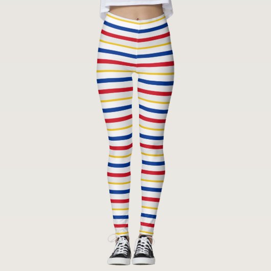 Eishockey-Rink- Stripes-Leggings Leggings (Vorderseite)