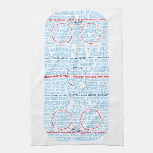 Eishockey Rink Word Art Geschirrtuch (Vertikal)