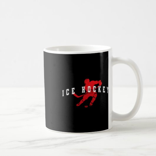 Eishockey Roter Team Spieler Varsity Text Kaffeetasse (Rechts)