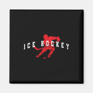 Eishockey Roter Team Spieler Varsity Text Magnet