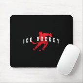 Eishockey Roter Team Spieler Varsity Text Mousepad (Mit Mouse)