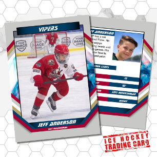 Eishockey-Sammelkarten in Cool Red Blue Gray Visitenkarte