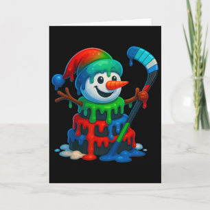 Eishockey Schneemann Weihnachten Eiscreme tropft S Karte