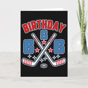 Eishockey Sechs Geburtstagsjunge 6. Party Jungen A Karte