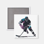 Eishockey-Silhouette Sport Challenge Style Magnet (Vorderseite/Rückseite)