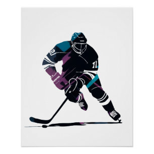 Eishockey-Silhouette Sport Challenge Style Poster
