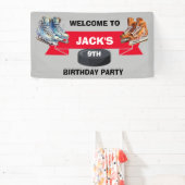 Eishockey-Skate Geburtstagsparty Banner (InSitu)