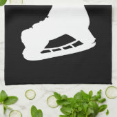 Eishockey-Skate Handtuch Schwarz-weiß (Gefaltet)