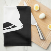 Eishockey-Skate Handtuch Schwarz-weiß (Viertel Falte)