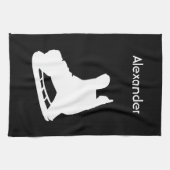 Eishockey-Skate Handtuch Schwarz-weiß (Horizontal)