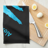 Eishockey Skate Handtuchhalter türkis Geschirrtuch (Viertel Falte)