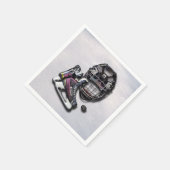 Eishockey-Skate Helmet Puck mit Name und Anzahl Serviette (Ecke)