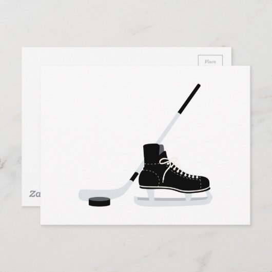 Eishockey-Skate Postkarte (Vorne/Hinten)