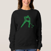 Eishockey Skate Skaten St Patrick S Day Kleeblatt Sweatshirt (Vorderseite)