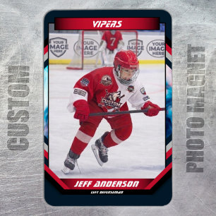 Eishockey-Spieler behalten Coole Blue Custom Magnet