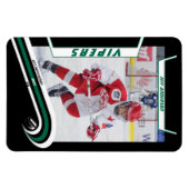 Eishockey-Spieler behalten den lebendigen grünen S Magnet (Horizontal)