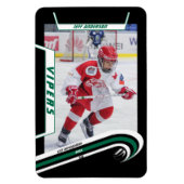 Eishockey-Spieler behalten den lebendigen grünen S Magnet (Vertikal)