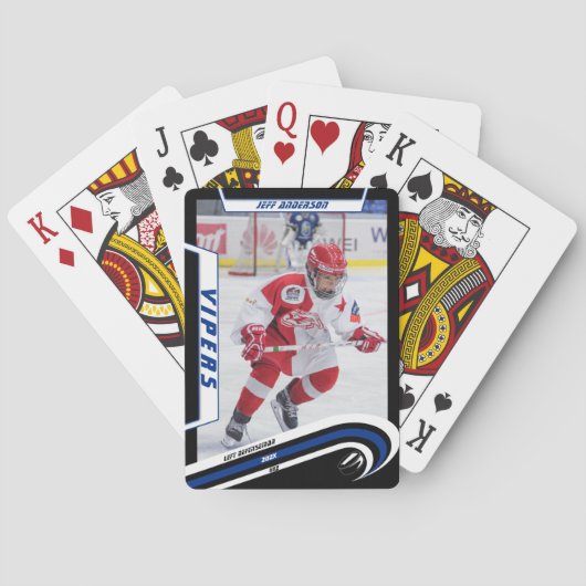 Eishockey-Spieler behalten die lebendige Blue Cust Spielkarten (Rückseite)