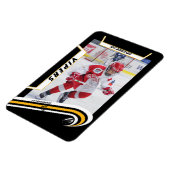 Eishockey-Spieler behalten lebendig Gelb Schwarz Magnet (Linke Seite)