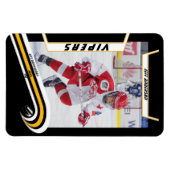 Eishockey-Spieler behalten lebendig Gelb Schwarz Magnet (Horizontal)