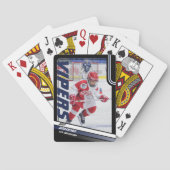 Eishockey-Spieler behalten sein Dynamisches Blau Spielkarten (Rückseite)