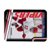 Eishockey-Spieler behalten sein Dynamisches Rot Magnet (Horizontal)