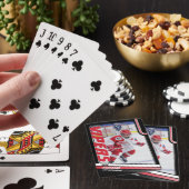 Eishockey-Spieler behalten sein Dynamisches Rot Spielkarten (In Situ)