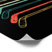 Eishockey-Spieler-Fans Silhouette Winter Poster (Ecke)