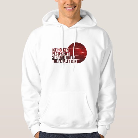 Eishockey-Spieler-Geschenk direkt über der Strafe Hoodie (Vorderseite)