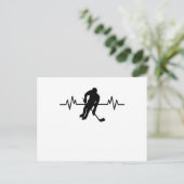 Eishockey-Spieler-Heartbeat Funny Sports-Geschenk Postkarte (Stehend Vorderseite)