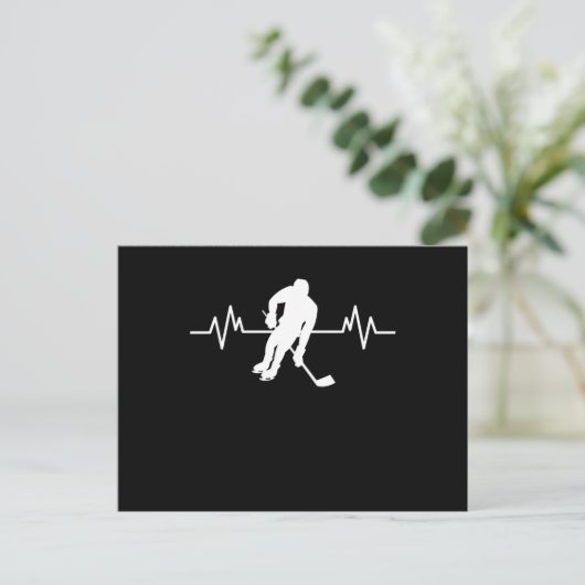 Eishockey-Spieler-Heartbeat Funny Sports-Geschenk Postkarte (Stehend Vorderseite)