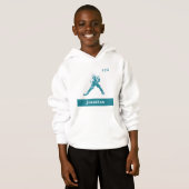 Eishockey-Spieler Sportname und Anzahl Kinder Hoodie (Vorne ganz)