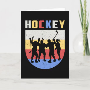 Eishockey Spieler Stick Team Puck Retro Funny Gesc Karte